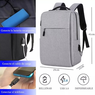 Foto 5 | Foto 5 | Mochila Para Portátil Ejecutivo Impermeable Con Puerto Usb - Venta Internacional.