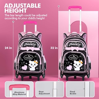Foto 7 | Foto 7 | Mochila Rodante Vibiger Negra de 6 Ruedas - Venta Internacional