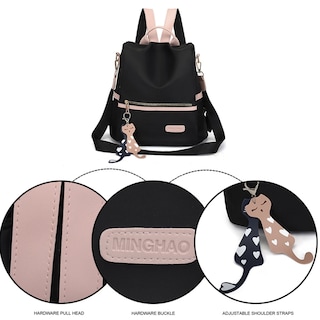 Foto 5 | Foto 5 | Mochila Tcwhniev Casual de Nailon Negra para Mujer - Venta Internacional