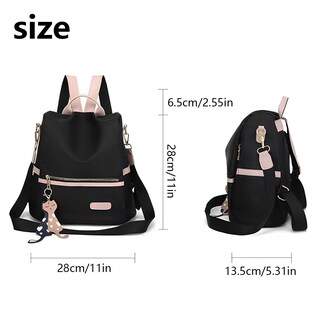 Foto 7 | Foto 7 | Mochila Tcwhniev Casual de Nailon Negra para Mujer - Venta Internacional