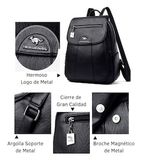 Foto 3 | Foto 3 | Mochila de Piel Sintética de Hermoso Diseño Tamaño Mediano - Venta Internacional
