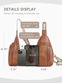 Foto 3 | Foto 3 | Bandolera Cluci Sling Mochila de Piel color Marrón para Mujer - Venta Internacional