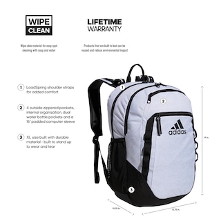 Foto 2 | Foto 2 | Mochila Adidas Excel 6 Jersey Blanco - Venta Internacional