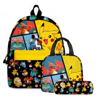 Foto 1 | Foto 1 | Set de Mochilas Escolares Pokémon Pikachu 3 Unidades para Niños - Venta Internacional
