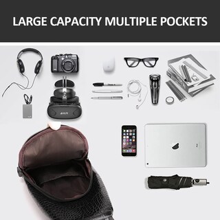 Foto 4 | Foto 4 | Mochila Bandolera de Piel con Puerto Usb para Hombre - Venta Internacional