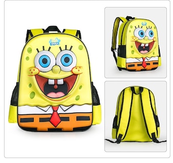 Foto 3 | Foto 3 | Mochila con Estampado de Dibujos Animados de Bob Esponja para Viajes Infantiles - Venta Internacional