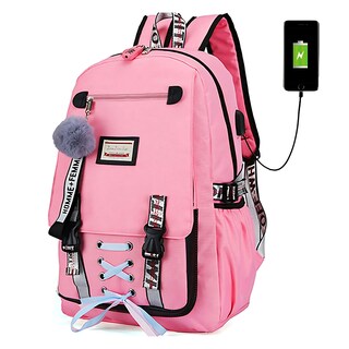 Foto 1 | Foto 1 | Mochila Impermeable Antirrobo Con Carga Usb 18l - Rosa - Venta Internacional.