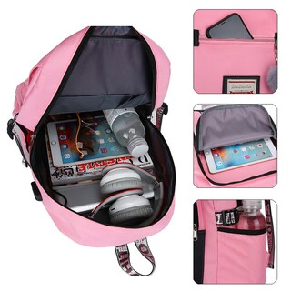 Foto 3 | Foto 3 | Mochila Impermeable Antirrobo Con Carga Usb 18l - Rosa - Venta Internacional.