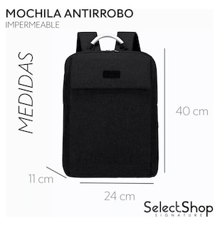 Foto 2 | Foto 2 | Mochila Antirrobo Impermeable Escolar Con Contraseña Y Usb Color Negro Agarradera Plata
