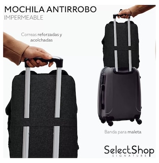 Foto 3 | Foto 3 | Mochila Antirrobo Impermeable Escolar Con Contraseña Y Usb Color Negro Agarradera Plata