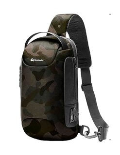 Foto 1 | Foto 1 | Mochila Antirrobo Cruzada Resistente Al Agua Con Puerto Usb Camuflaje Verde Bluelander