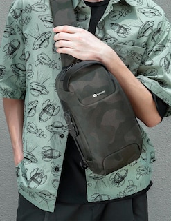 Foto 3 | Foto 3 | Mochila Antirrobo Cruzada Resistente Al Agua Con Puerto Usb Camuflaje Verde Bluelander