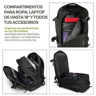 Foto 4 | Foto 4 | Mochila De Viaje Expandible Antirrobo Laptop De 18” Impermeable, Hikeo, Color Negro