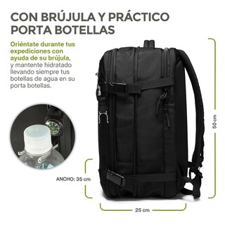 Foto 8 | Foto 8 | Mochila De Viaje Expandible Antirrobo Laptop De 18” Impermeable, Hikeo, Color Negro