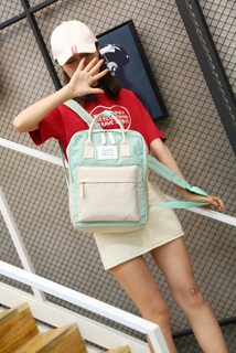 Foto 3 | Foto 3 | Mochila Sanlin Beans Preppy Fashion Para Mujer Y Hombre Verde - Venta Internacional.