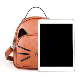 Foto 4 | Foto 4 | Mochila Huoguo De Piel Sintética Con Bonito Estampado De Gatos Para Niñas Y Mujeres - Venta Internacional.