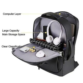 Foto 5 | Foto 5 | Mochila Huoguo Para Portátil Empresarial Impermeable Para 15.6 Pulgadas, Color Negro - Venta Internacional.