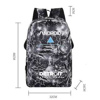 Foto 4 | Foto 4 | Mochila Huoguo Leisure Star Print Para Escuela Secundaria Negra - Venta Internacional.