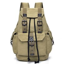 Mochila Huoguo Retro, Bolsa De Viaje De Ocio Impermeable, Color Caqui - Venta Internacional.