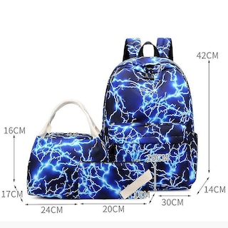 Foto 5 | Foto 5 | Mochila Huoguo Para Niñas Con Estampado De Cielo Estrellado Y Relámpago, Color Café - Venta Internacional.