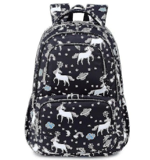Foto 1 | Foto 1 | Mochila Huoguo Con Dibujos Animados De Unicornio Para Niñas, Lona Negra, 0,75 K - Venta Internacional.