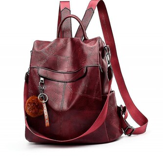 Foto 1 | Foto 1 | Mochila Huoguo Para Mujer, Bandolera, Moderna, Piel Sintética, Roja - Venta Internacional.