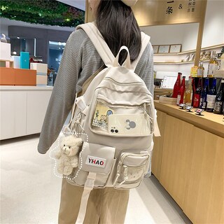 Foto 1 | Foto 1 | Mochila Sanlin Beans Con Dibujos Animados Para Estudiantes Adolescentes A Prueba De Agua - Venta Internacional.