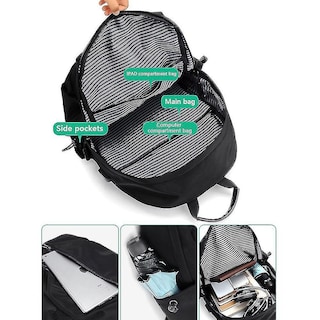 Foto 2 | Foto 2 | Mochila Huoguo Bolsa De Viaje De Tela Oxford Para Hombre Negra 20-35 L - Venta Internacional.
