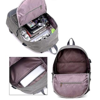 Foto 4 | Foto 4 | Mochila Huoguo Casual De Lona Gris 20-35l Para Hombre - Venta Internacional.