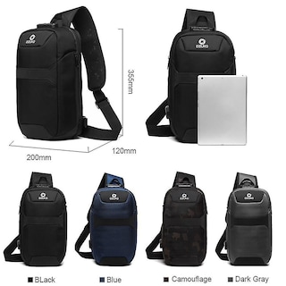 Foto 4 | Foto 4 | Bolso De Pecho Huoguo Portátil Impermeable Antirrobo Usb Para Hombre - Venta Internacional.