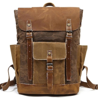 Foto 1 | Foto 1 | Mochila Huoguo Lona Impermeable Para Hombre Color Café - Venta Internacional.
