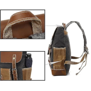 Foto 3 | Foto 3 | Mochila Huoguo Lona Impermeable Para Hombre Color Café - Venta Internacional.