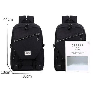 Foto 2 | Foto 2 | Mochila Huoguo Espaciosa Con Detalles De Piel Sintética Azul Oscuro - Venta Internacional.