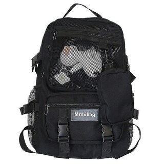 Foto 1 | Foto 1 | Mochila Huoguo De Tela Oxford Negra De Gran Capacidad Para La Universidad - Venta Internacional.