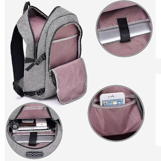 Foto 2 | Foto 2 | Mochila Huoguo Multifuncional Empresarial Antirrobo Usb Gris - Venta Internacional.