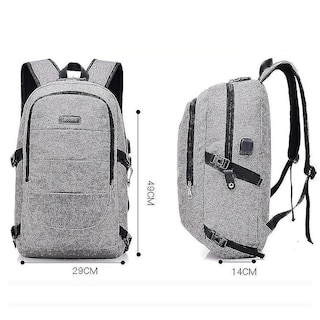 Foto 5 | Foto 5 | Mochila Huoguo Multifuncional Empresarial Antirrobo Usb Gris - Venta Internacional.