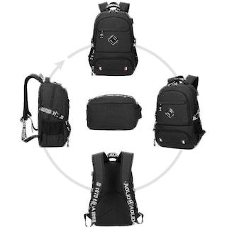 Foto 3 | Foto 3 | Mochila Huoguo Usb Con Carga Impermeable Gris Para La Escuela - Venta Internacional.