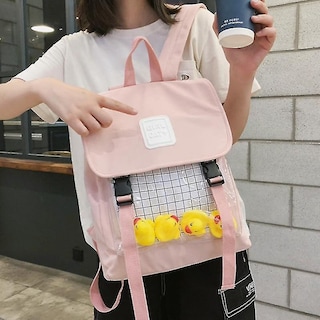 Foto 2 | Foto 2 | Mochila Huoguo Cute Cartoon Transparente Para Mujer - Venta Internacional.