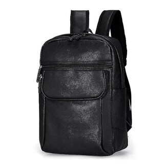 Foto 1 | Foto 1 | Mochila Huoguo Para Hombre De Piel Sintética De Gran Capacidad, Color Negro - Venta Internacional.