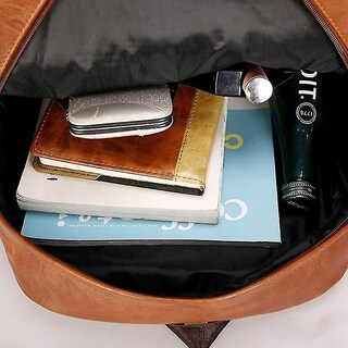 Foto 4 | Foto 4 | Mochila Huoguo Para Hombre De Piel Sintética De Gran Capacidad, Color Negro - Venta Internacional.