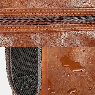 Foto 5 | Foto 5 | Mochila Huoguo Para Hombre De Piel Sintética De Gran Capacidad, Color Negro - Venta Internacional.