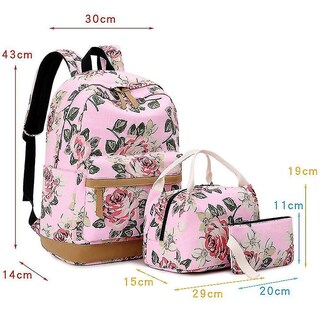 Foto 5 | Foto 5 | Mochila Huoguo De Lona Impermeable Con Estampado De Flores Rosas - Venta Internacional.