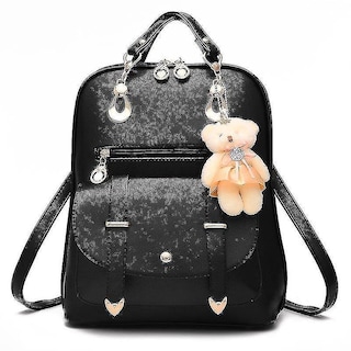 Foto 1 | Foto 1 | Mochila Huoguo De Piel Sintética Negra A La Moda Casual Para Mujer - Venta Internacional.