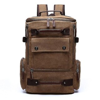 Foto 4 | Foto 4 | Mochila Huoguo Vintage Canvas Travel Para Hombre Café 36-55l - Venta Internacional.