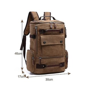 Foto 5 | Foto 5 | Mochila Huoguo Vintage Canvas Travel Para Hombre Café 36-55l - Venta Internacional.