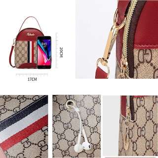 Foto 5 | Foto 5 | Mochila Huoguo De Moda Casual Para Mujeres Y Niñas, Roja, Pu+pvc, 16,5 X 6 - Venta Internacional.