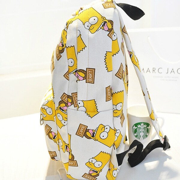 Mochila Sanlin Beans Con Estampado De Los Simpson Sobre Lienzo