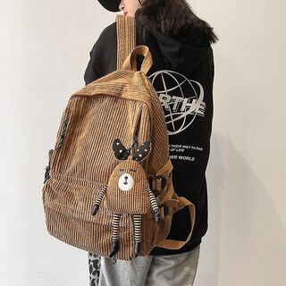 Foto 2 | Foto 2 | Mochila Huoguo, Mochila Escolar Harajuku A Rayas De Pana Para Mujer - Venta Internacional.