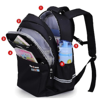 Foto 2 | Foto 2 | Mochila Huoguo De Poliéster Azul Impermeable Para Niños De 6 A 10 Años - Venta Internacional.