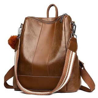 Foto 1 | Foto 1 | Mochila Huoguo Para Mujer, Escuela, Piel Y Niñas, Color Marrón - Venta Internacional.